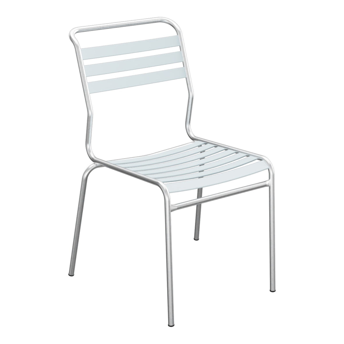 Schaffner Säntis Chaise à lattes – Bleu Pastel 51 / Galvanisé à chaud 02