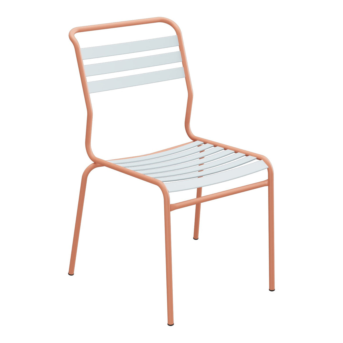 Schaffner Säntis Chaise à lattes – Bleu Pastel 51 / Terracotta 84