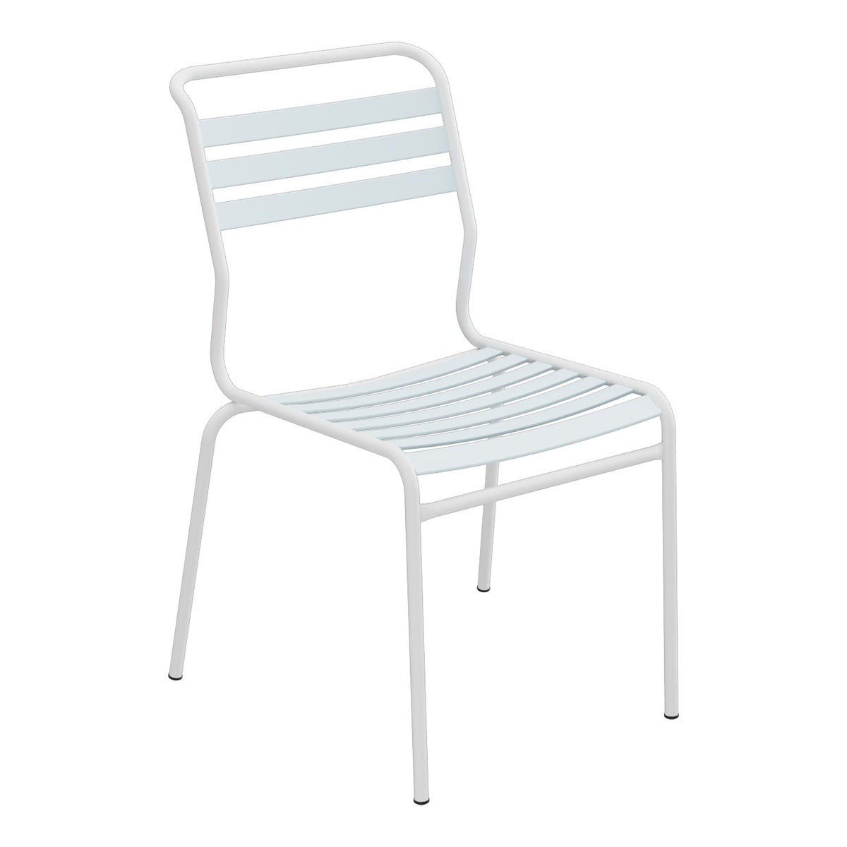 Schaffner Säntis Chaise à lattes – Bleu Pastel 51 / Blanc 90