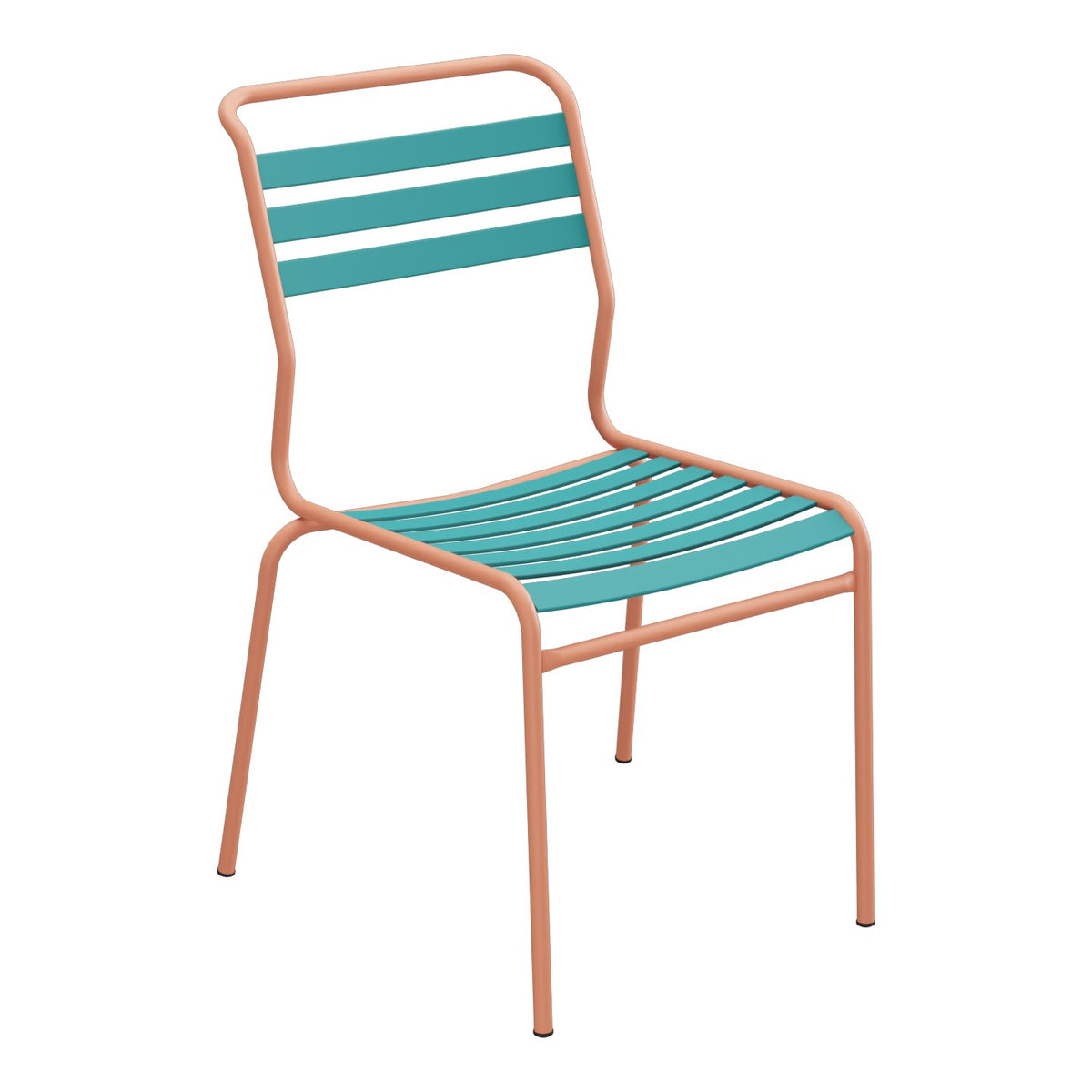 Schaffner Säntis Chaise à lattes – Bleu Kali 56 / Terracotta 84