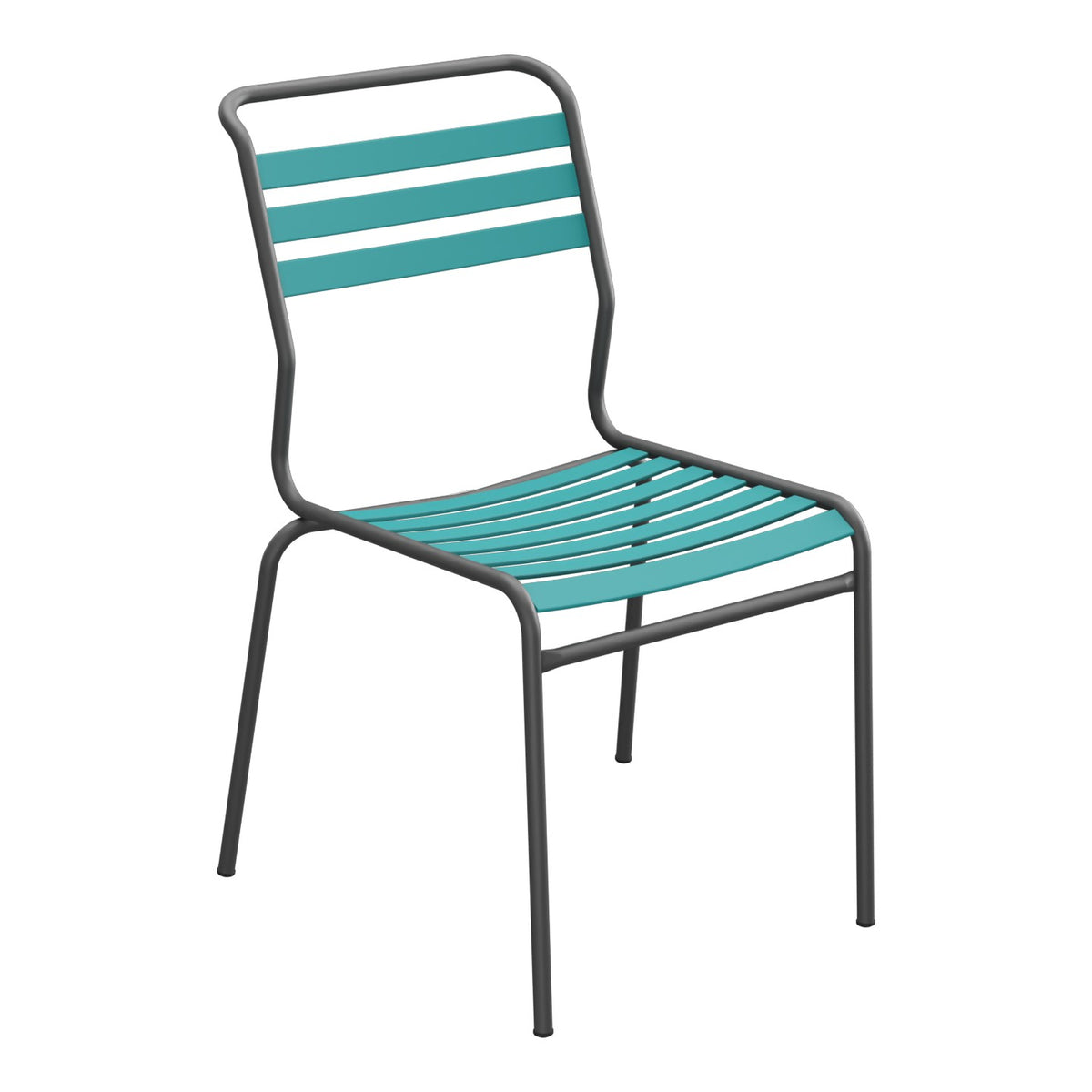 Schaffner Säntis Chaise à lattes – Bleu Kali 56 / Noir 91