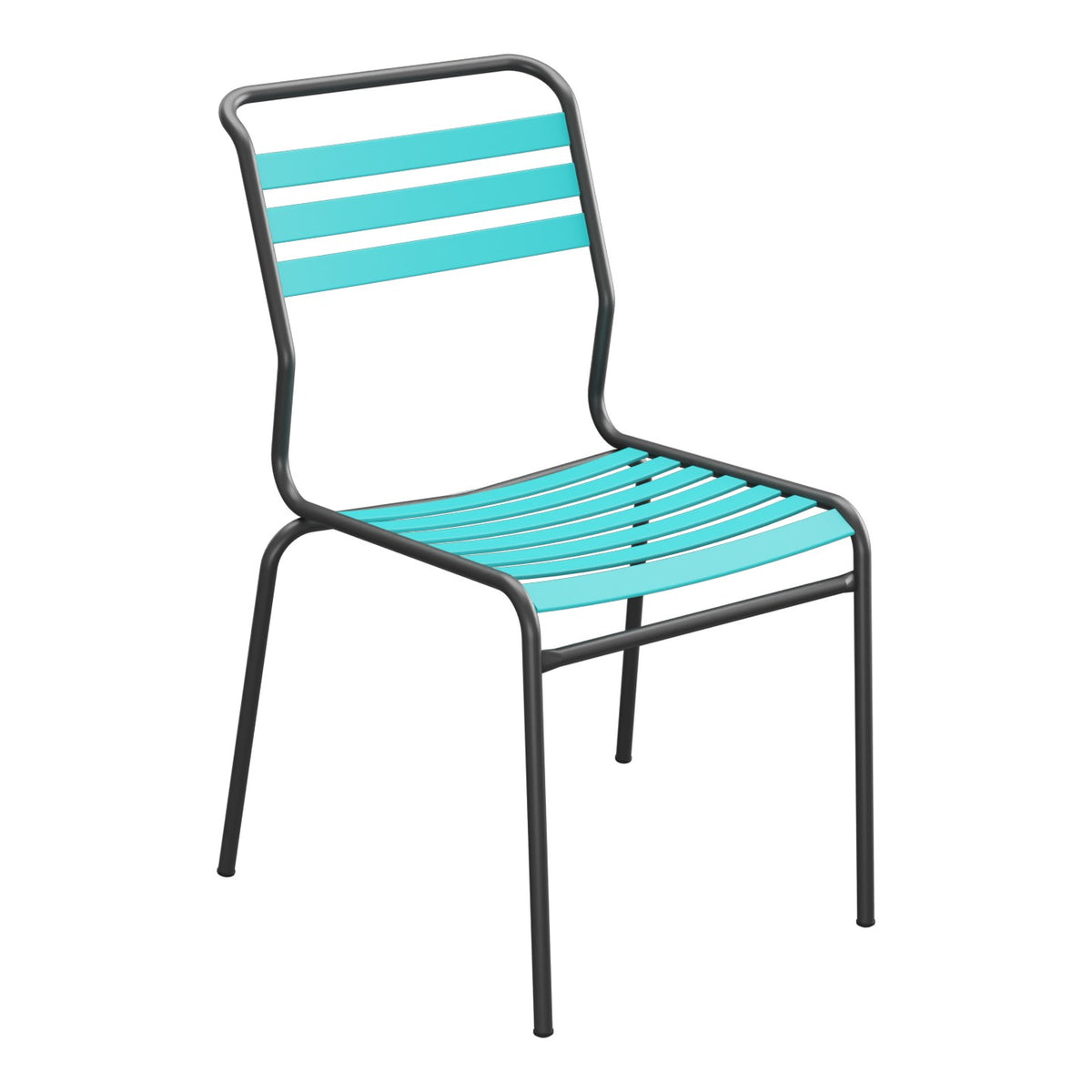 Schaffner Säntis Chaise à lattes – Turquoise 58 / Anthracite 77