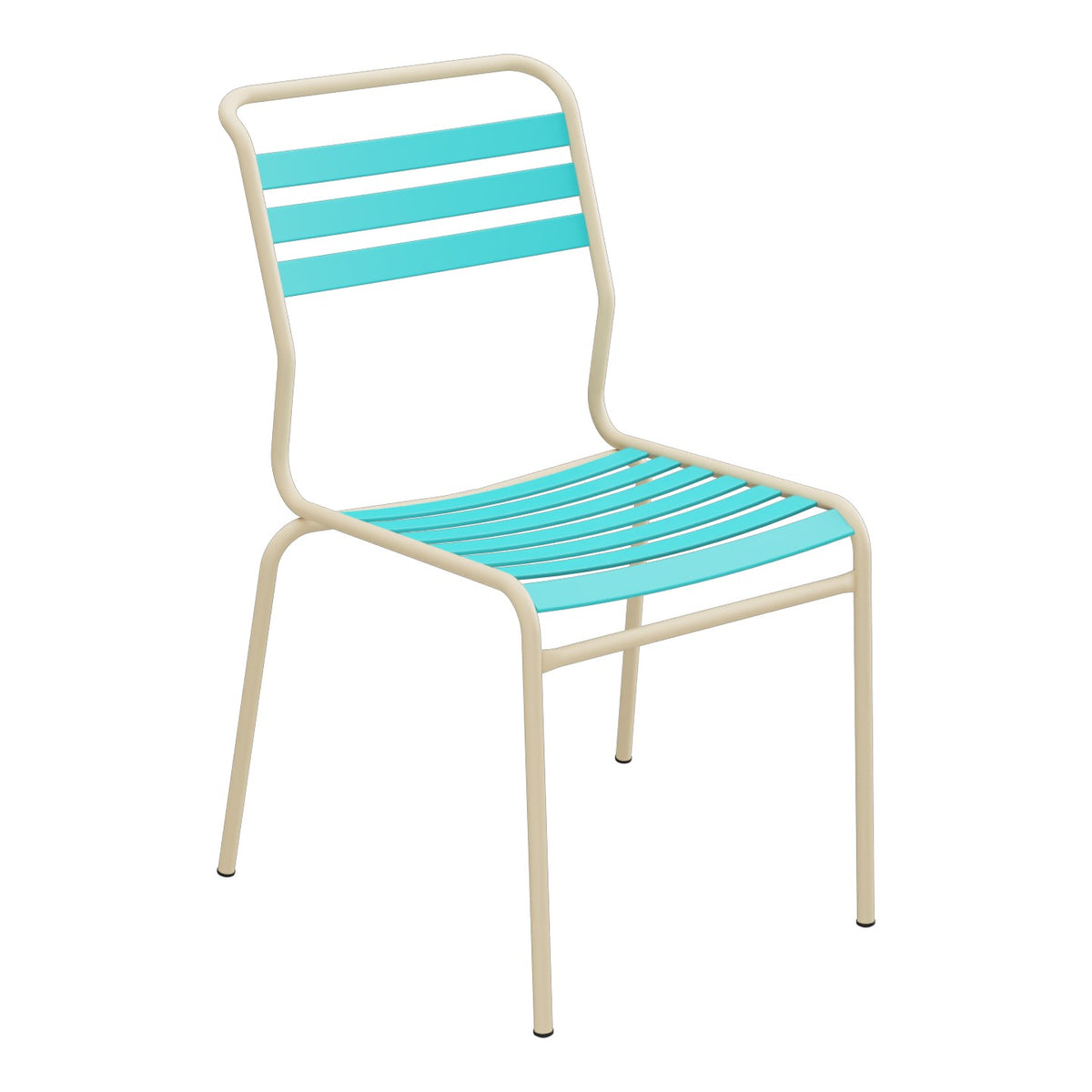 Schaffner Säntis Chaise à lattes – Turquoise 58 / Marron Pastel 83