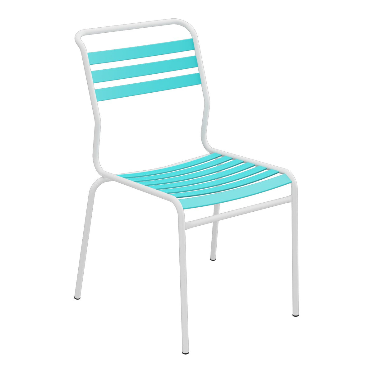 Schaffner Säntis Chaise à lattes – Turquoise 58 / Blanc 90