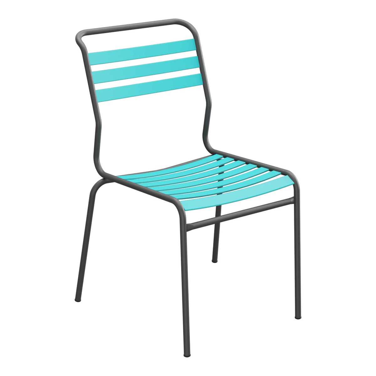 Schaffner Säntis Chaise à lattes – Turquoise 58 / Noir 91
