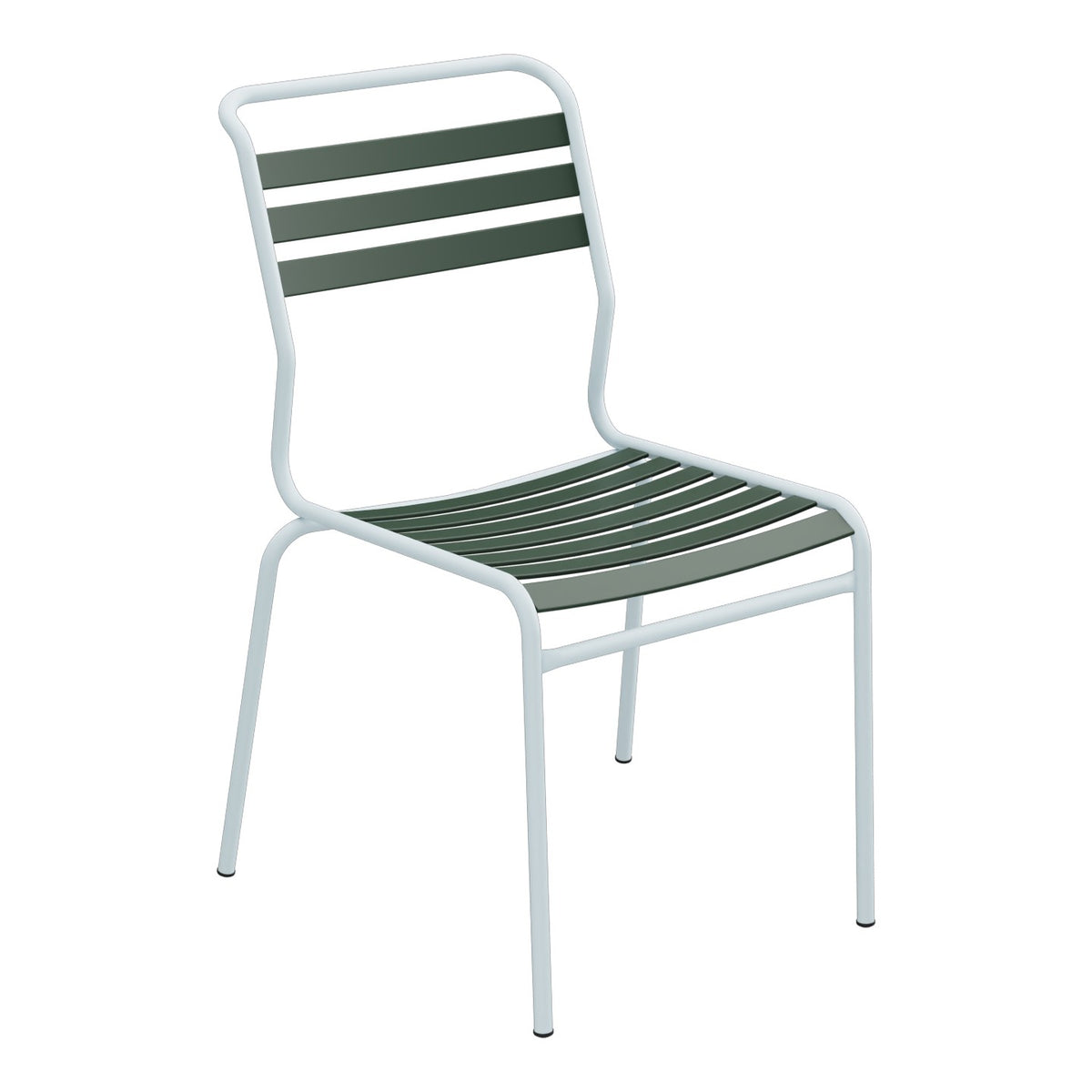 Schaffner Säntis Chaise à lattes – Vert Sapin 66 / Bleu Pastel 51