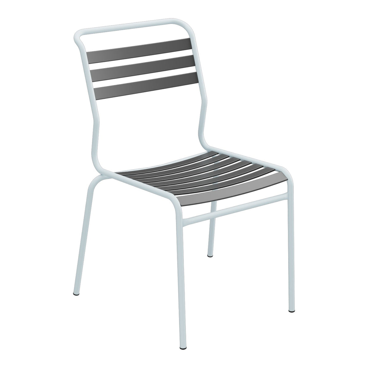 Schaffner Säntis Chaise à lattes – Anthracite 77 / Bleu Pastel 51
