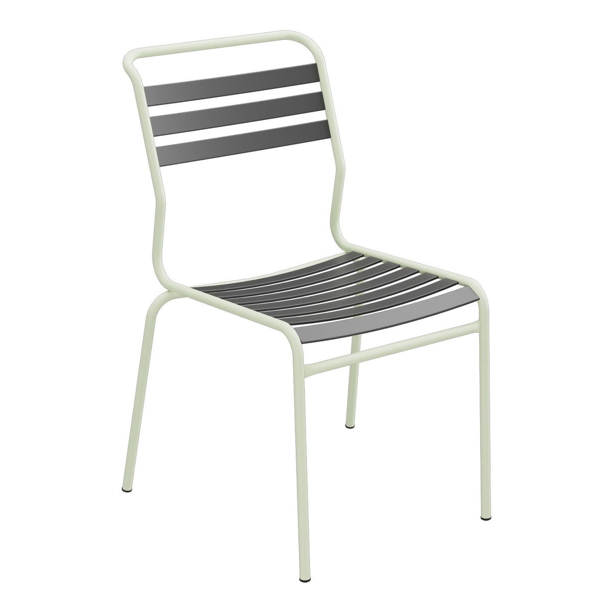 Schaffner Säntis Chaise à lattes – Anthracite 77 / Vert Pastel 64