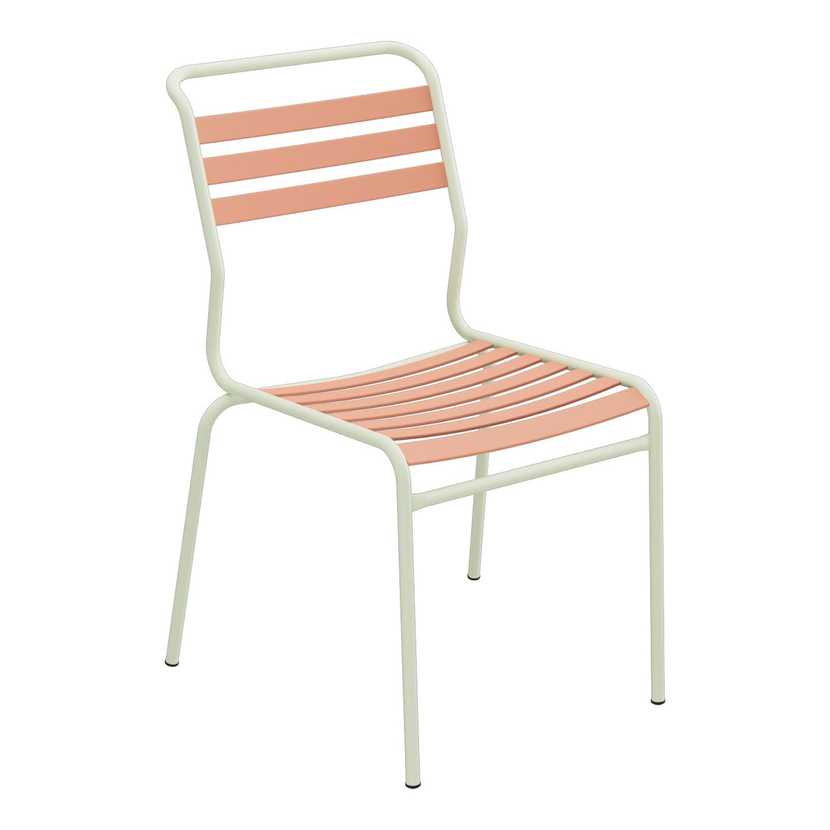 Schaffner Säntis Chaise à lattes – Terracotta 84 / Vert Pastel 64