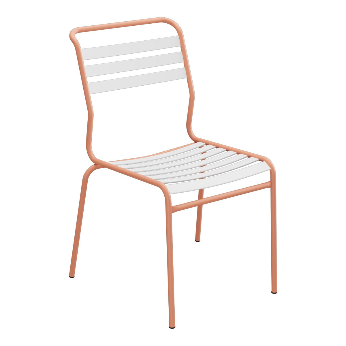 Schaffner Säntis Chaise à lattes – Blanc 90 / Terracotta 84