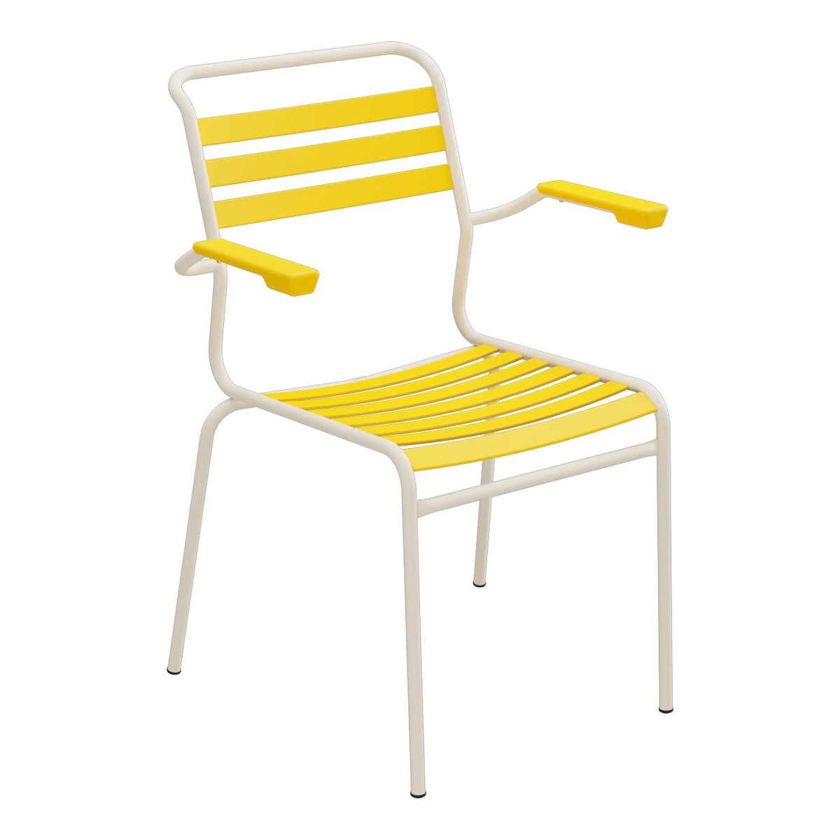 Schaffner Säntis Fauteuil à lattes – Jaune 11 / Sable Pastel 15