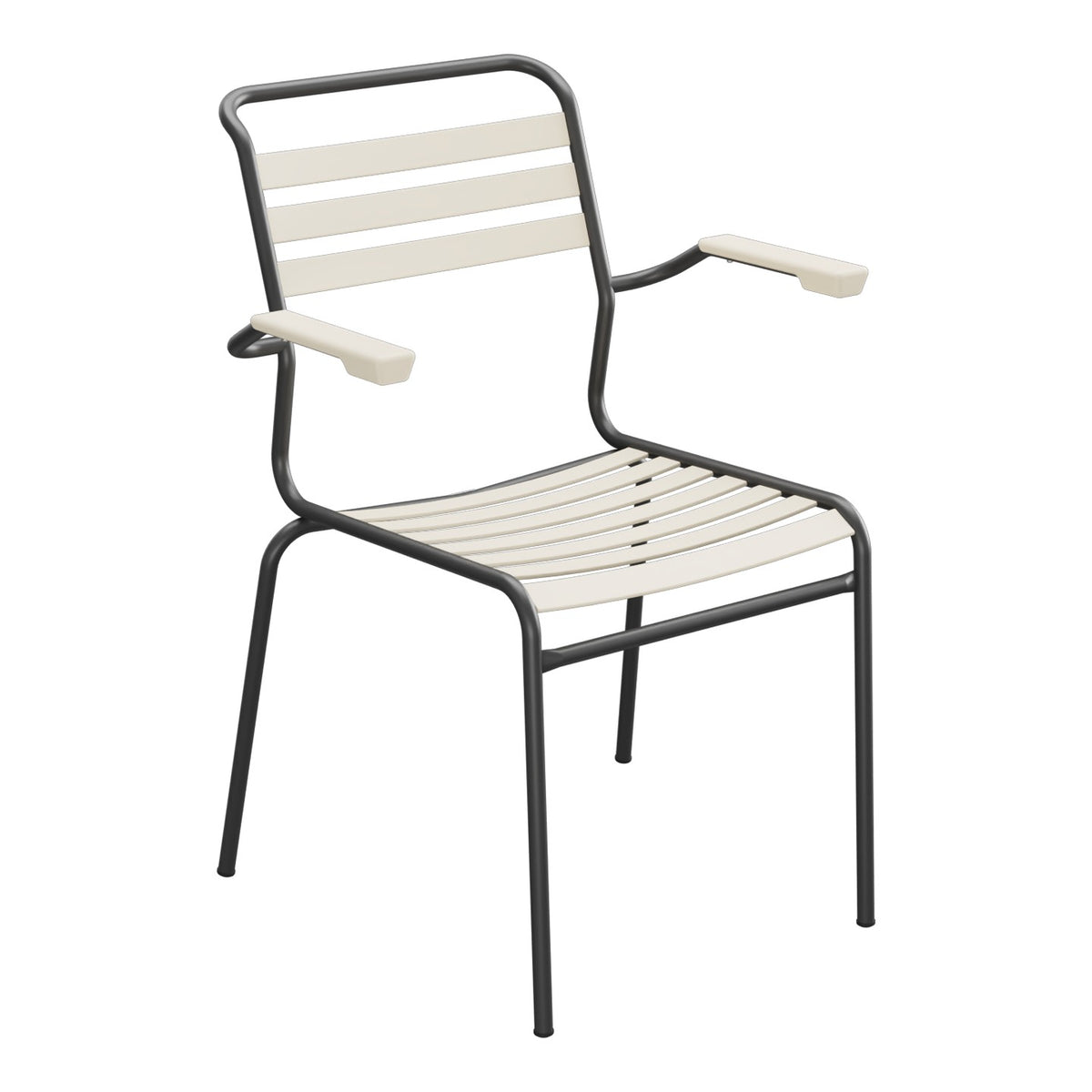 Schaffner Säntis Fauteuil à lattes – Sable Pastel 15 / Anthracite 77