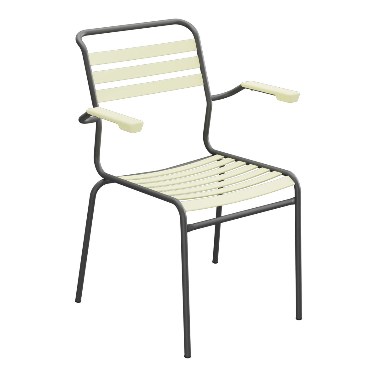 Schaffner Säntis Fauteuil à lattes – Jaune Buis 18 / Noir 91
