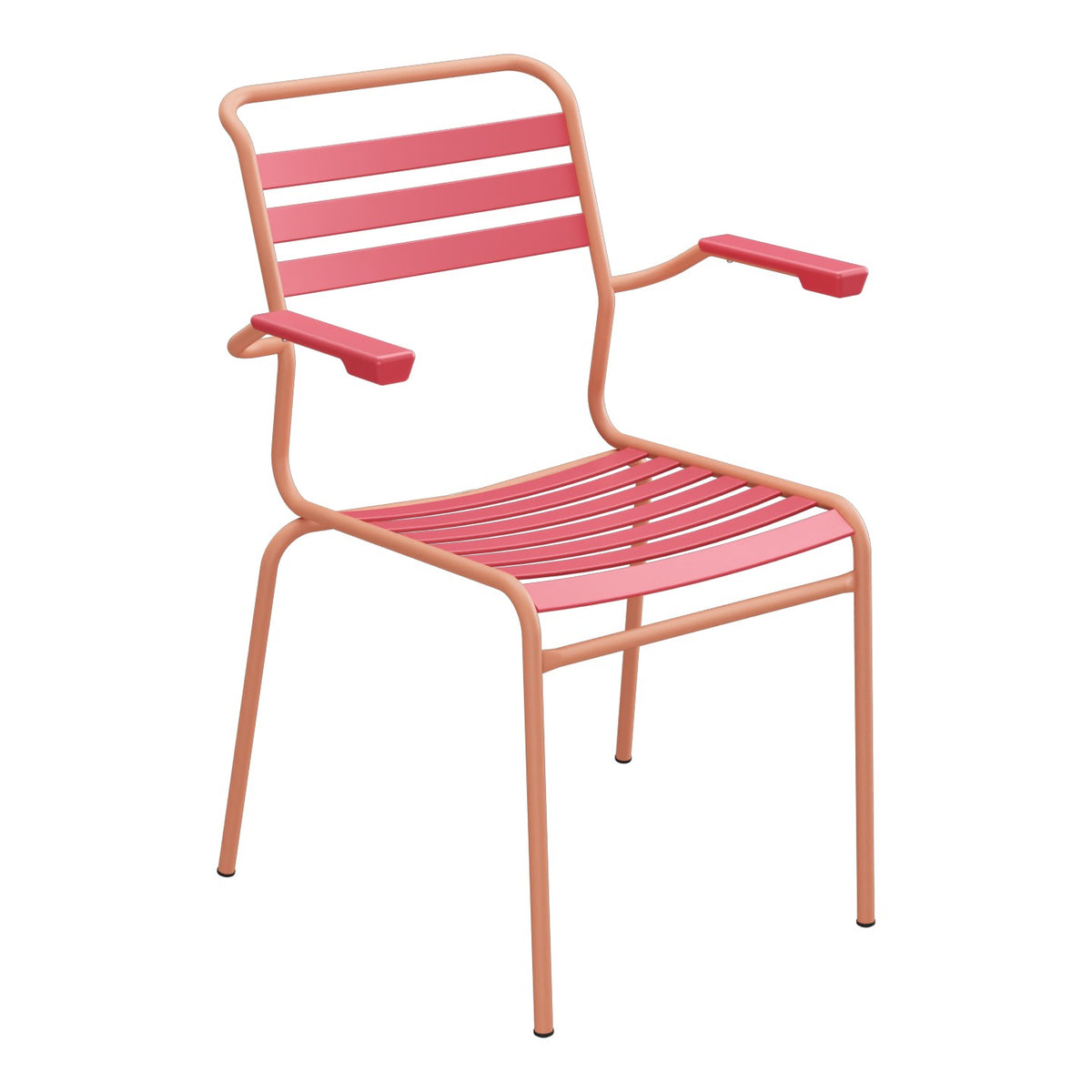 Schaffner Säntis Fauteuil à lattes – Rouge Érable 33 / Terracotta 84