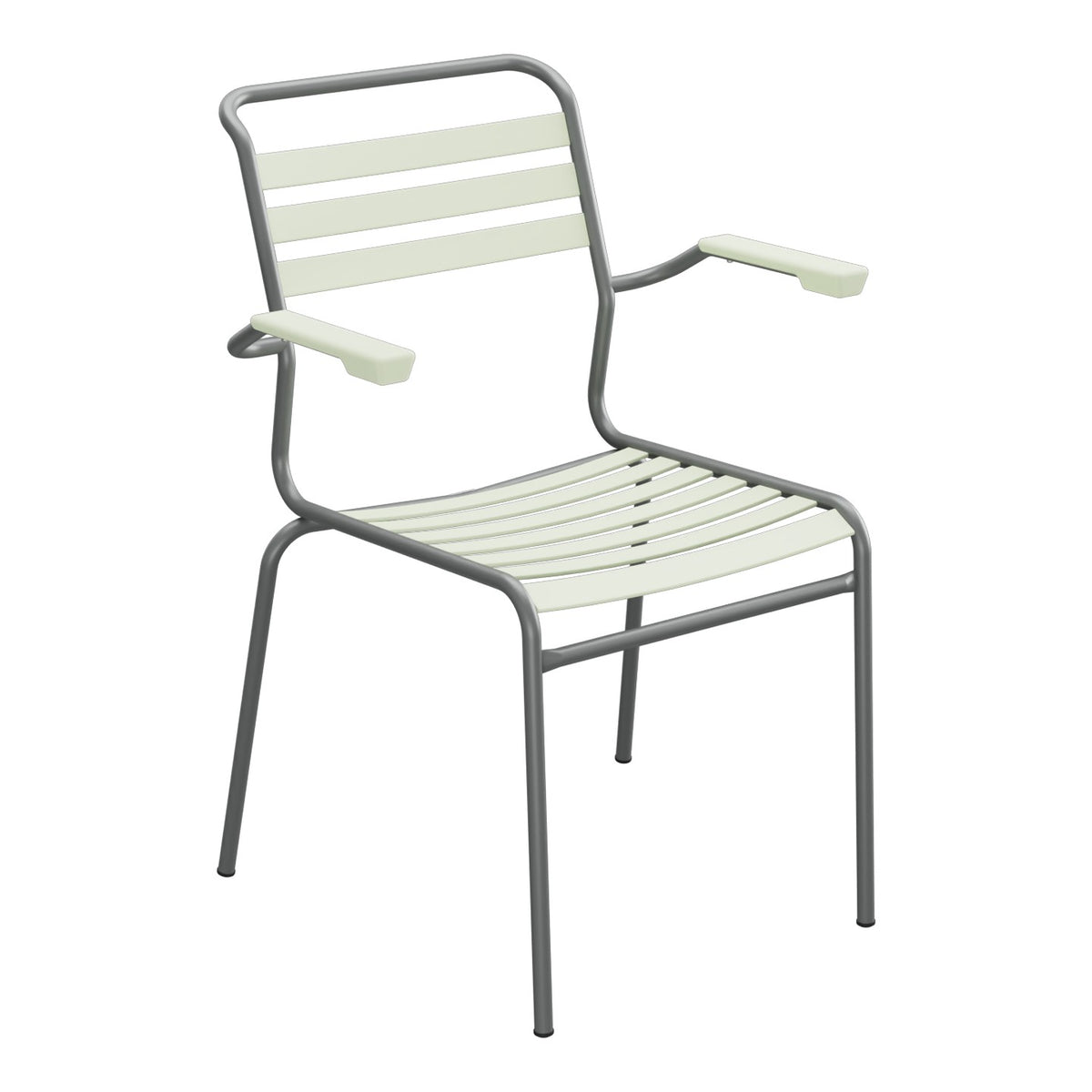 Schaffner Säntis Fauteuil à lattes – Vert pastel 64 / Graphite 73