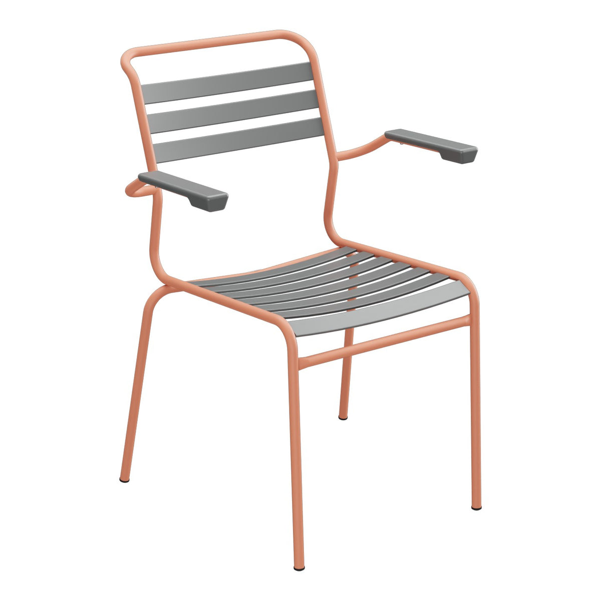 Schaffner Säntis Fauteuil à lattes – Graphite 73 / Terracotta 84