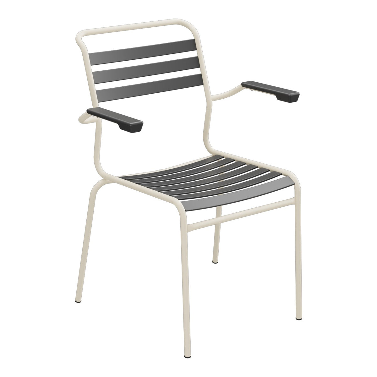 Schaffner Säntis Fauteuil à lattes – Anthracite 77 / Sable Pastel 15