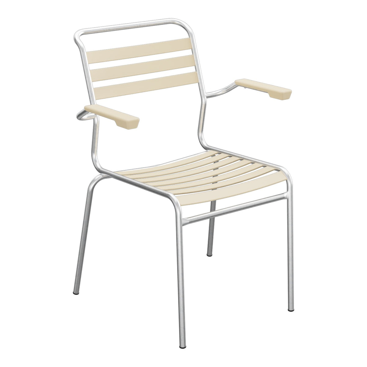 Schaffner Säntis Fauteuil à lattes – Marron Pastel 83 / Galvanisé à chaud 02