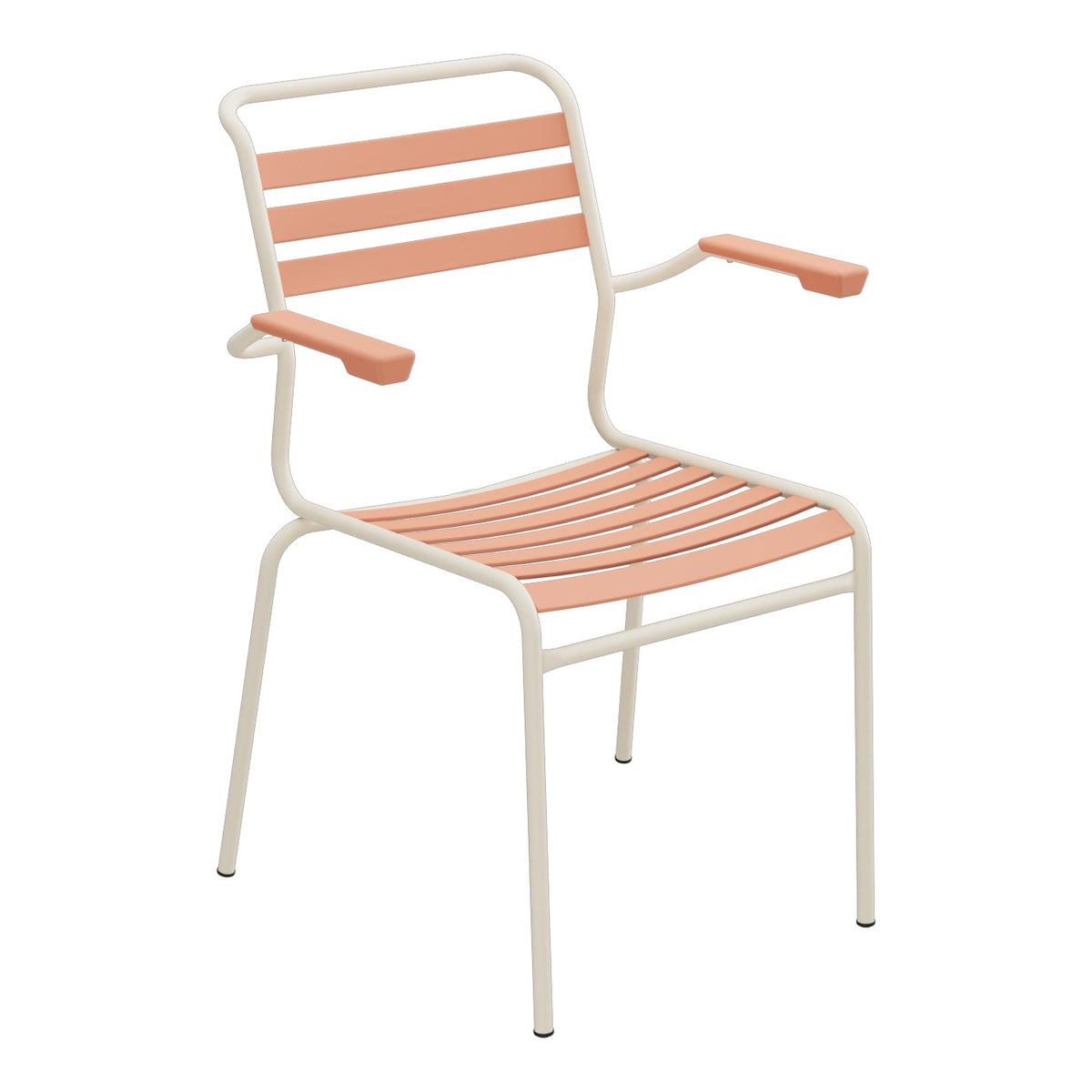 Schaffner Säntis Fauteuil à lattes – Terracotta 84 / Sable Pastel 15