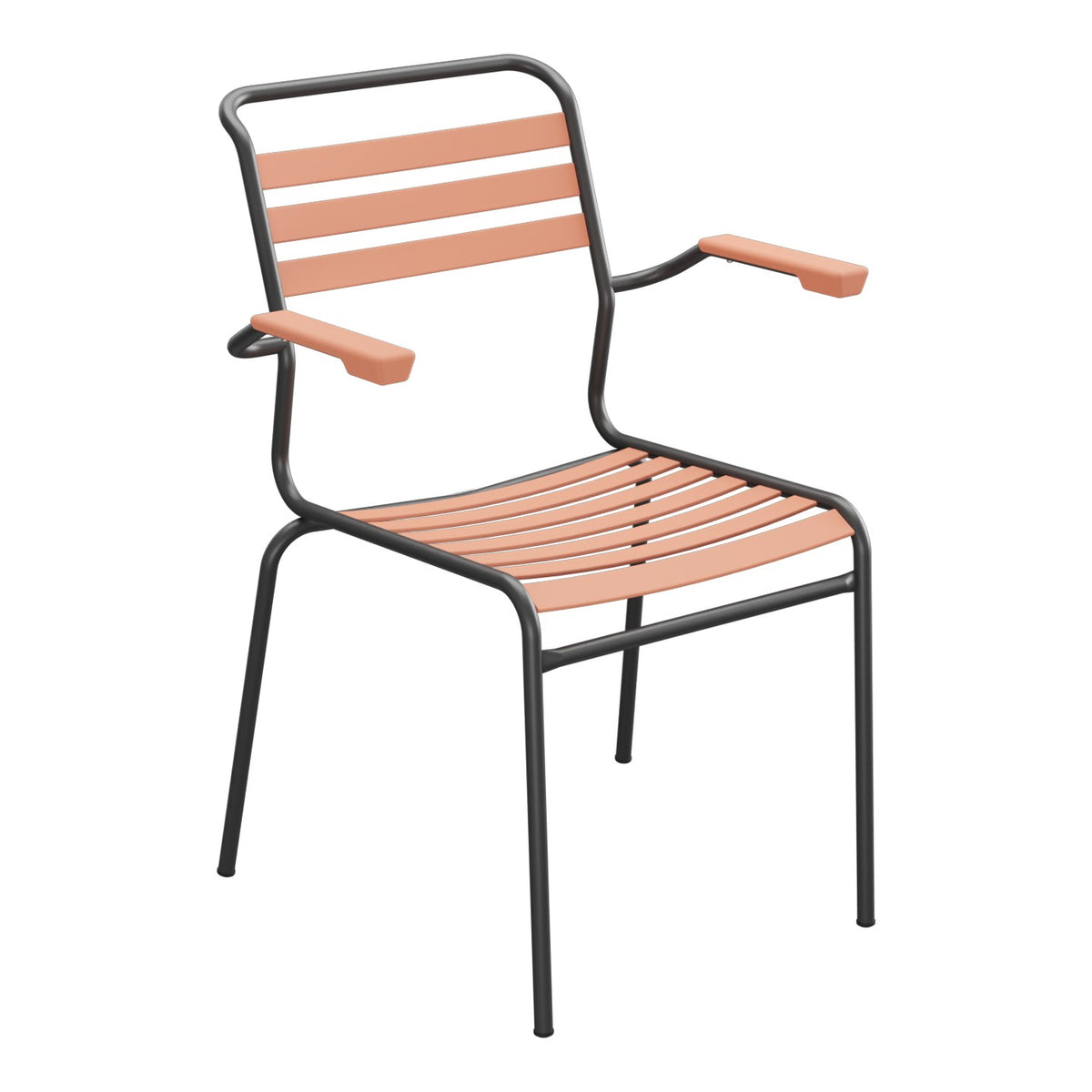 Schaffner Säntis Fauteuil à lattes – Terracotta 84 / Anthracite 77