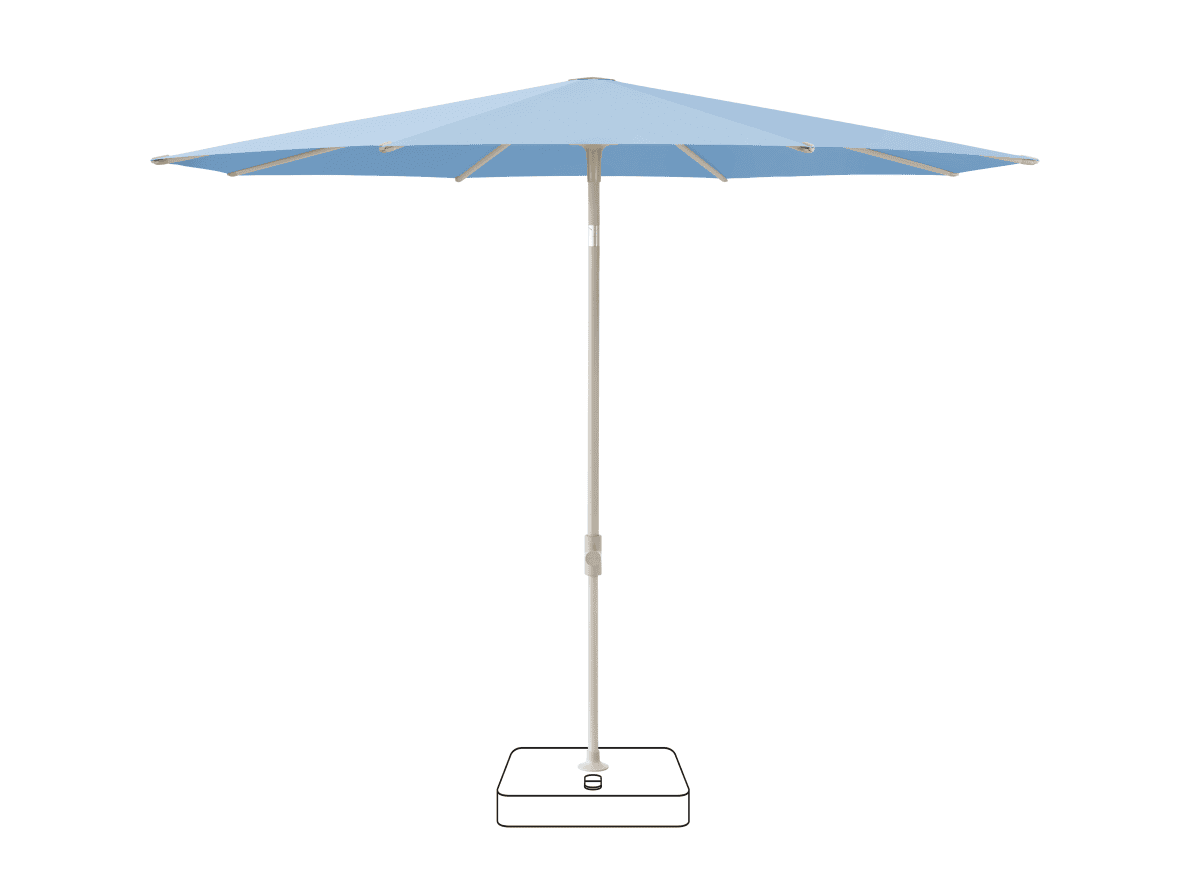 Glatz Parasol VITA Piana rond Cat.5 515 Cloud Gris soie