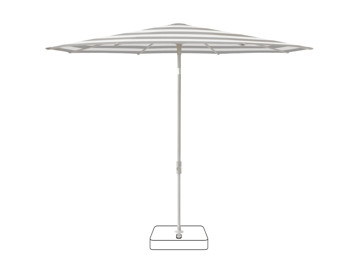 Glatz Parasol VITA Piana rond Cat.5 555 Grey Stripe Gris soie