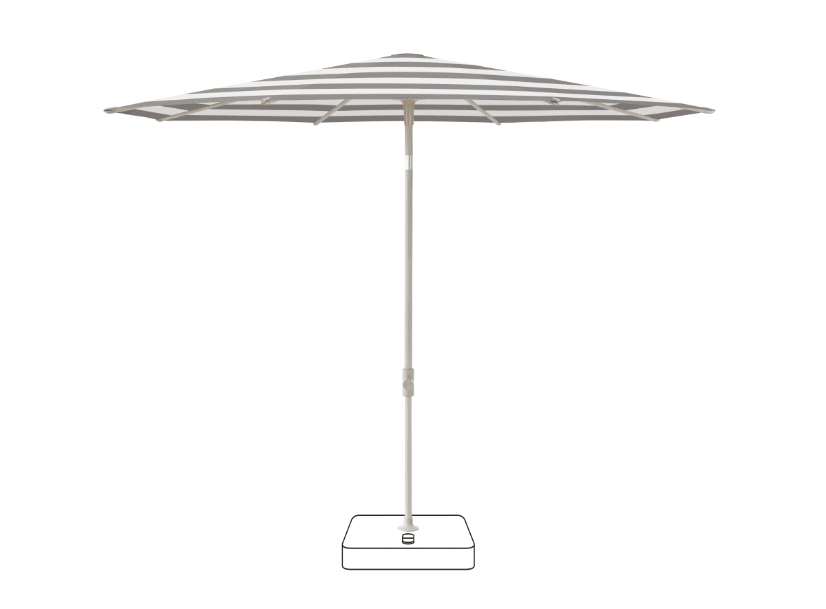 Glatz Parasol VITA Piana rond Cat.5 570 Steel Stripe Gris soie