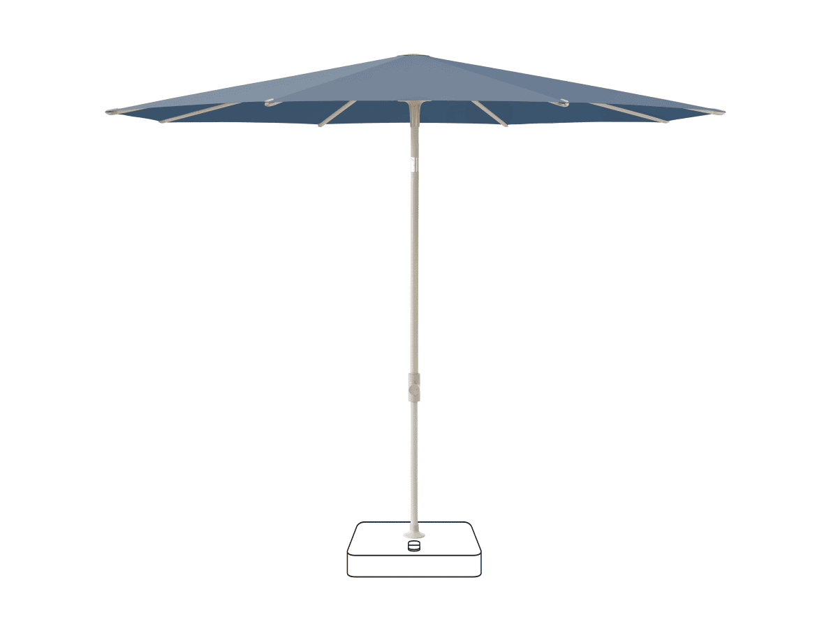 Glatz Parasol VITA Piana rond Cat.5 601 Waterfall Gris soie
