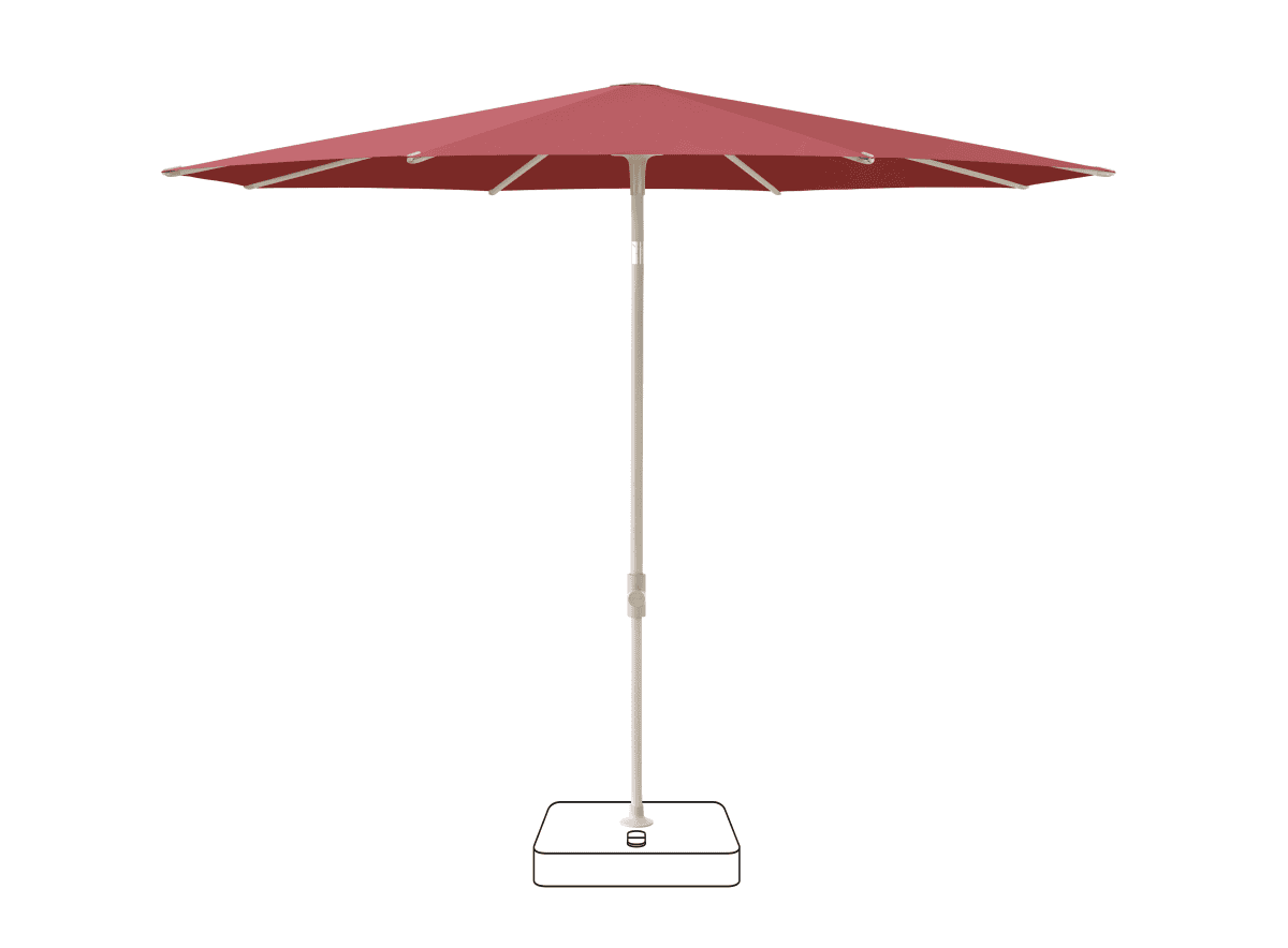 Glatz Parasol VITA Piana rond Cat.5 637 Cherry Gris soie