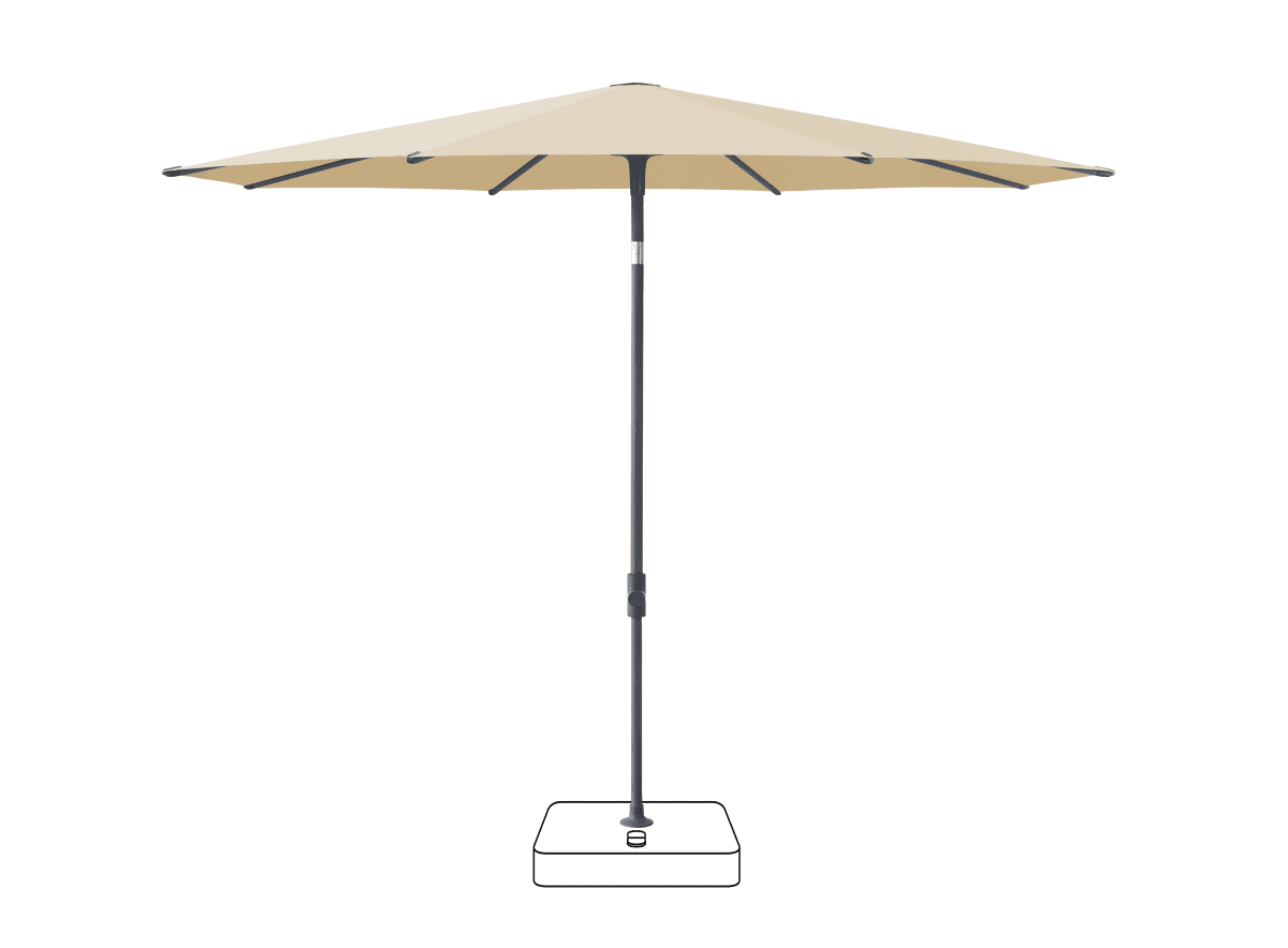 Glatz Parasol VITA Piana rond Cat.5 526 Bamboo Anthracite