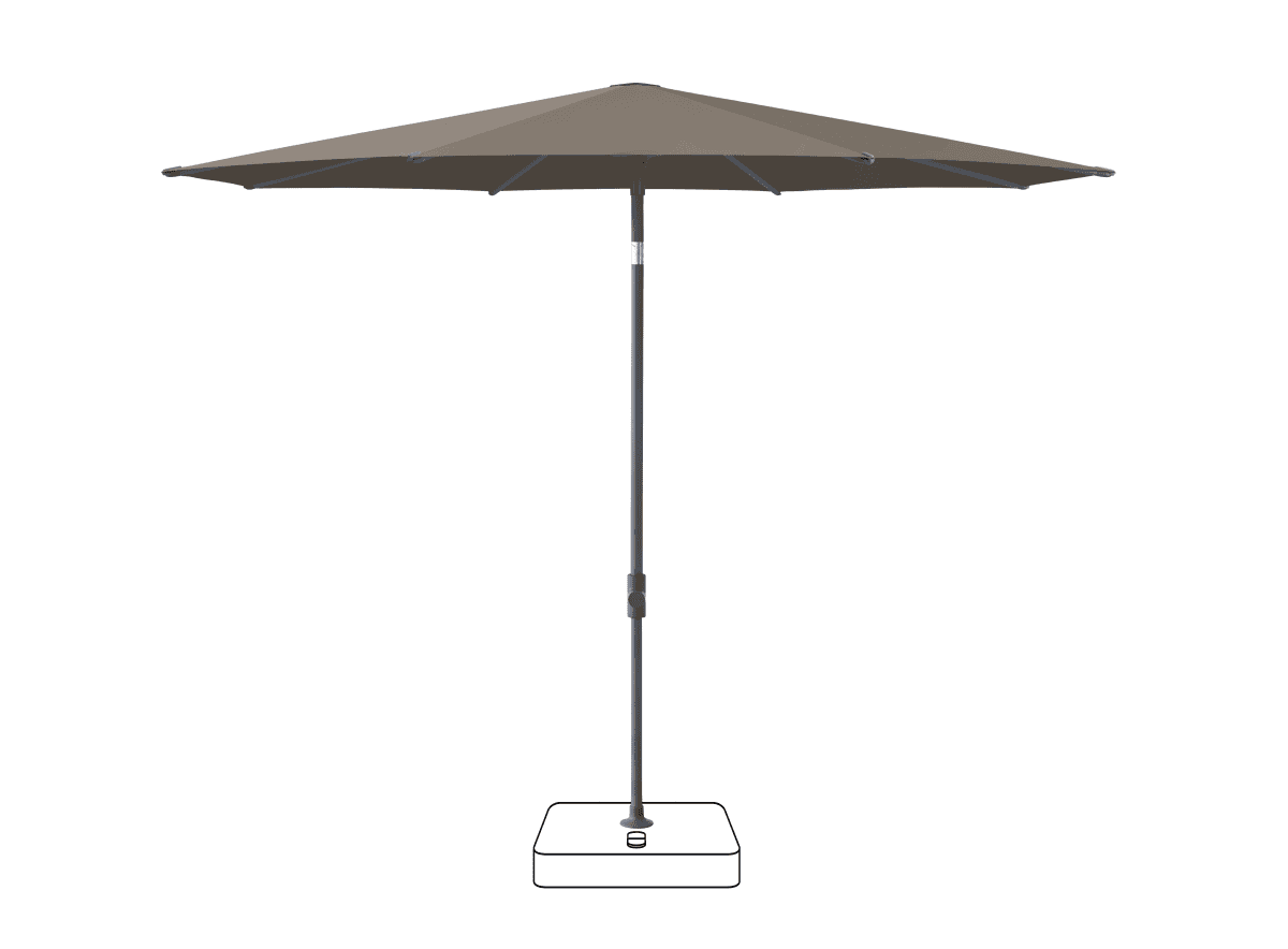 Glatz Parasol VITA Piana rond Cat.5 611 Sandstone Anthracite