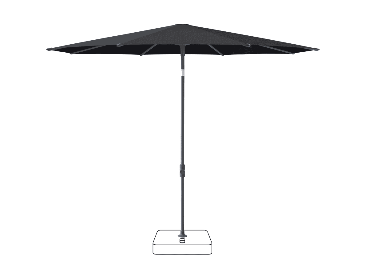 Glatz Parasol VITA Piana rond Cat.5 615 Black Anthracite