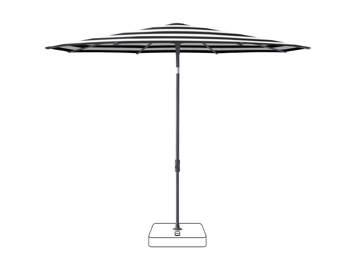 Glatz Parasol VITA Piana rond Cat.5 810 Black Stripe Anthracite