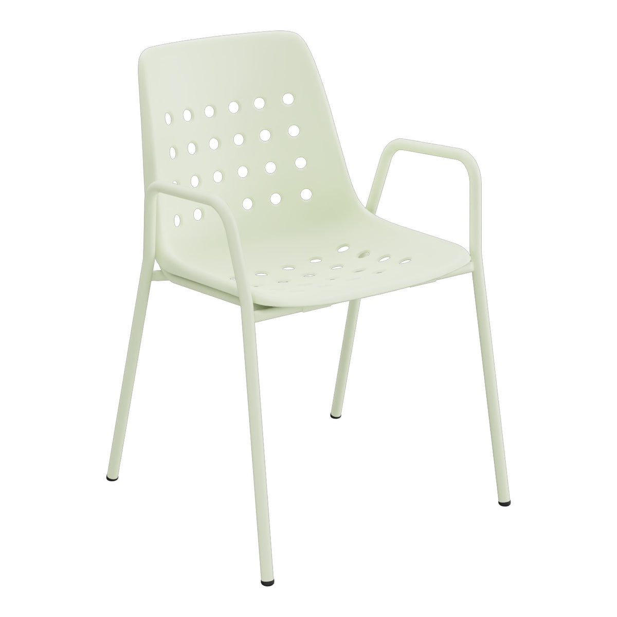 Schaffner Bermuda Fauteuil repas avec accoudoirs tubes ronds – Vert Pastel 64 / Vert Pastel 64