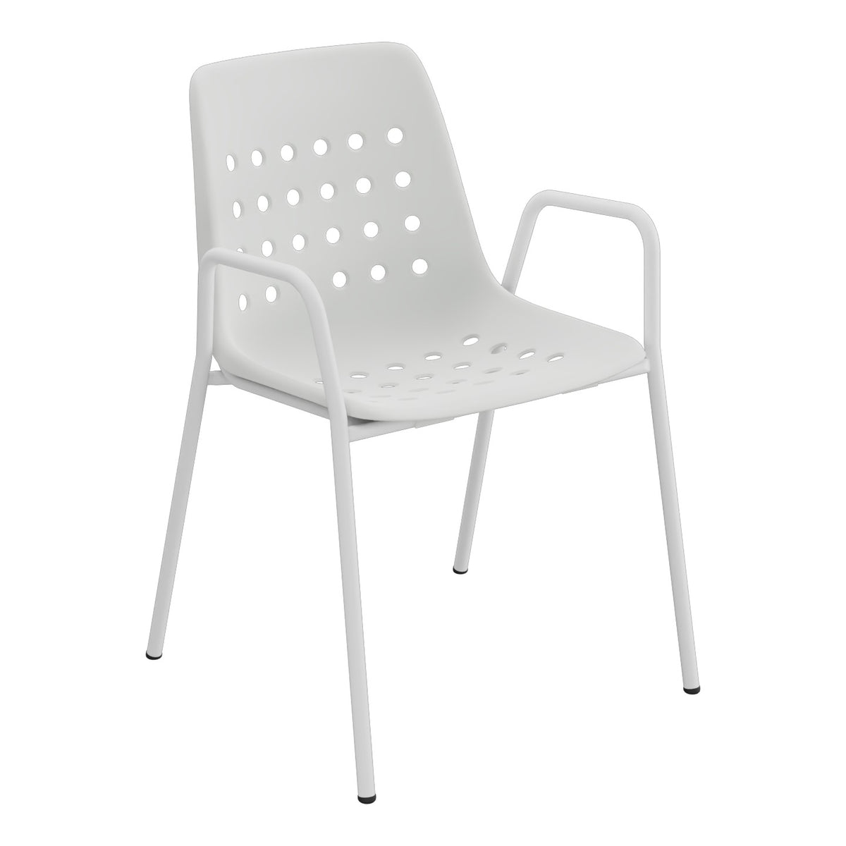 Schaffner Bermuda Fauteuil repas avec accoudoirs tubes ronds – Gris Argent 78 / Gris Argent 78