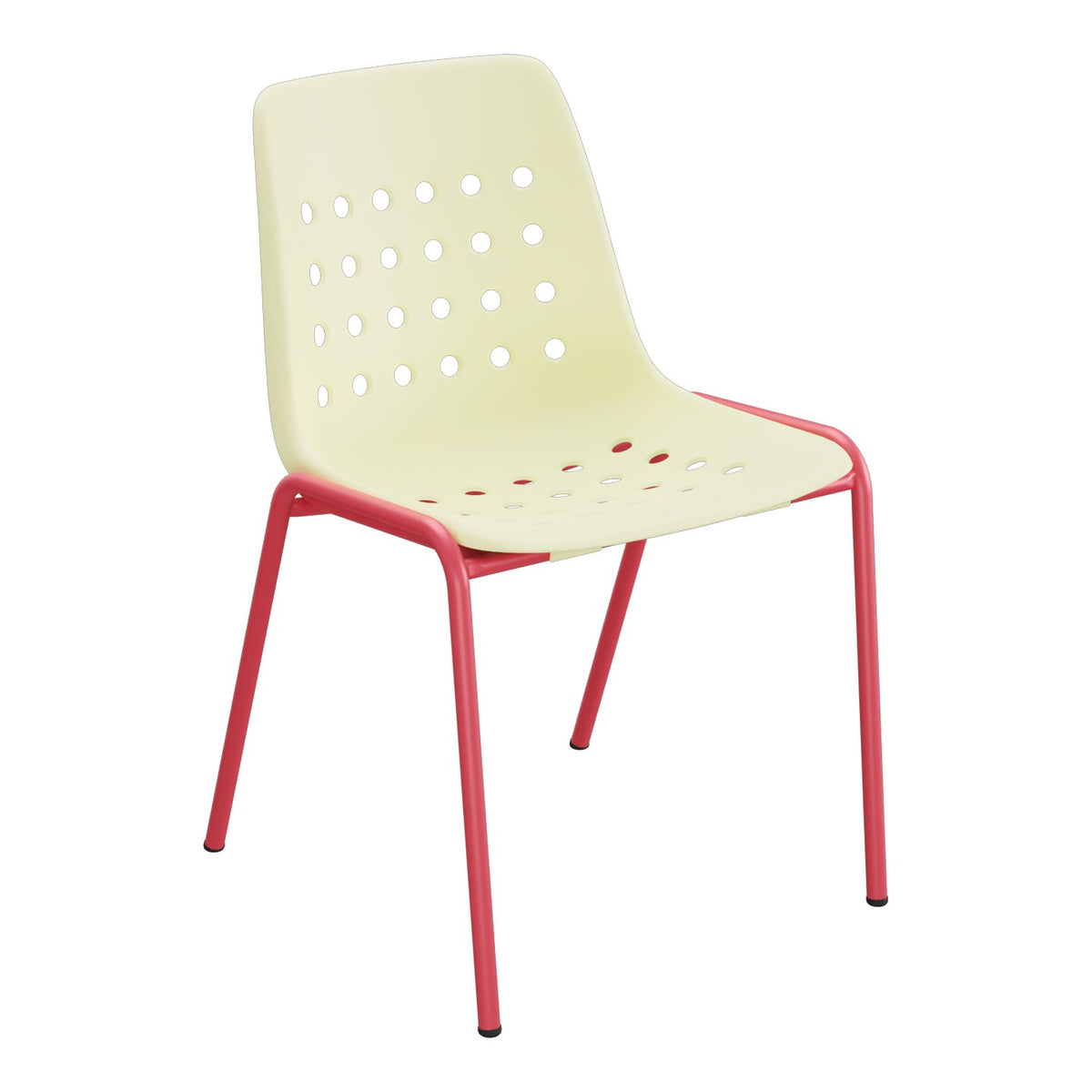Schaffner Bermuda Chaise empilable – Jaune Buis 18 / Rouge Érable 33
