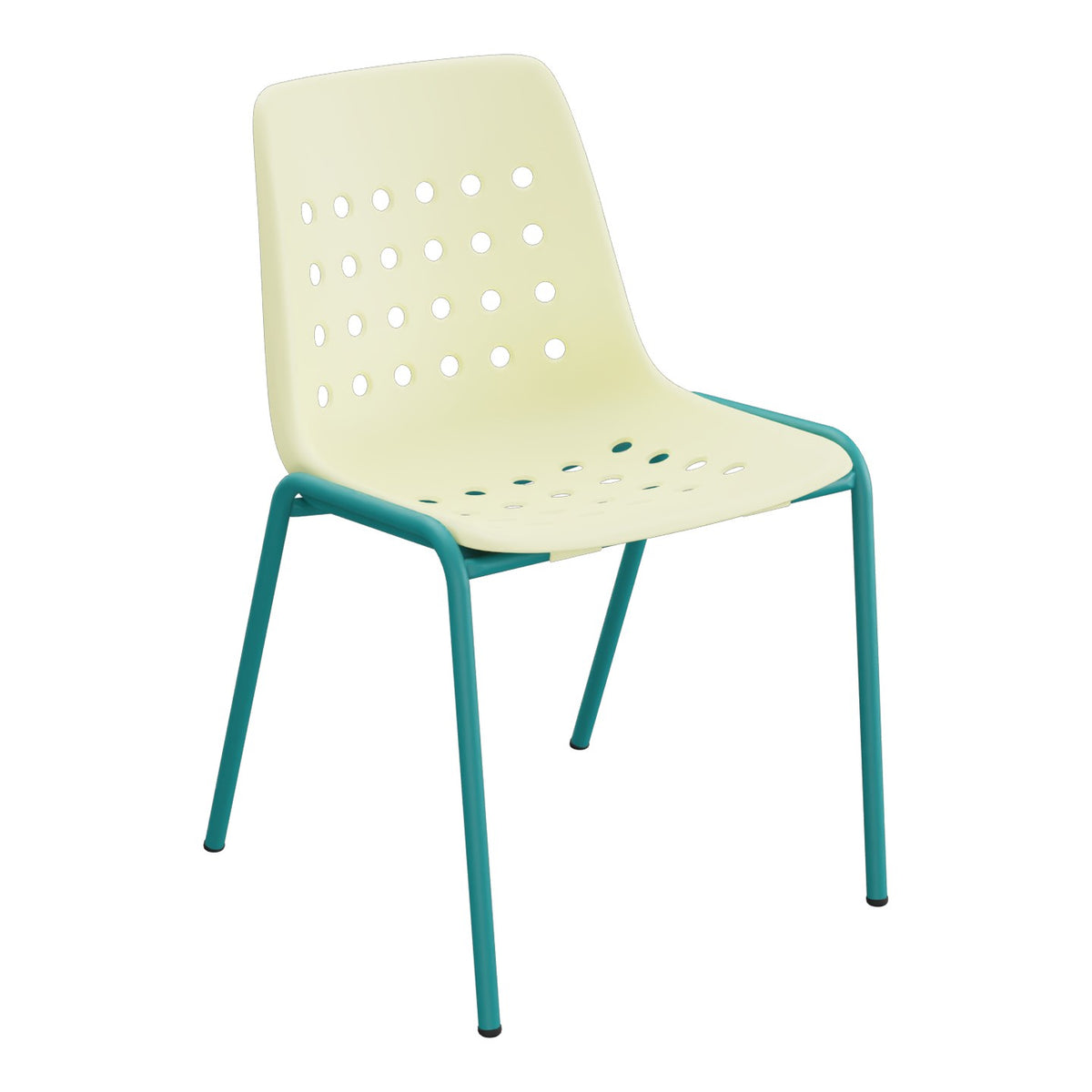 Schaffner Bermuda Chaise empilable – Jaune Buis 18 / Bleu Kali 56