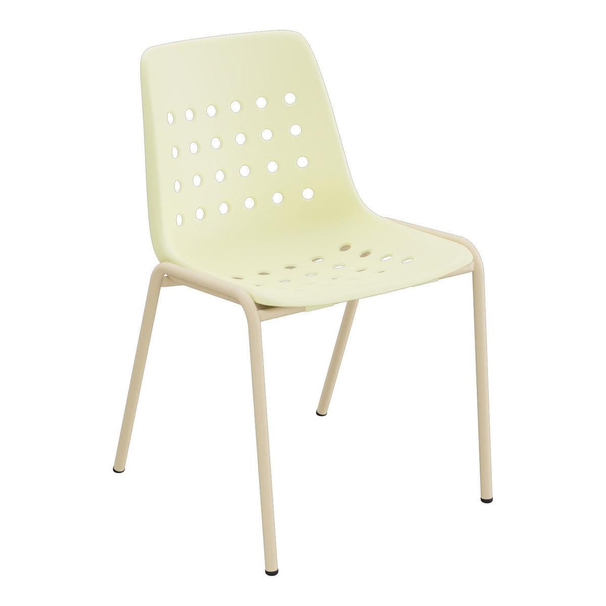 Schaffner Bermuda Chaise empilable – Jaune Buis 18 / Marron Pastel 83