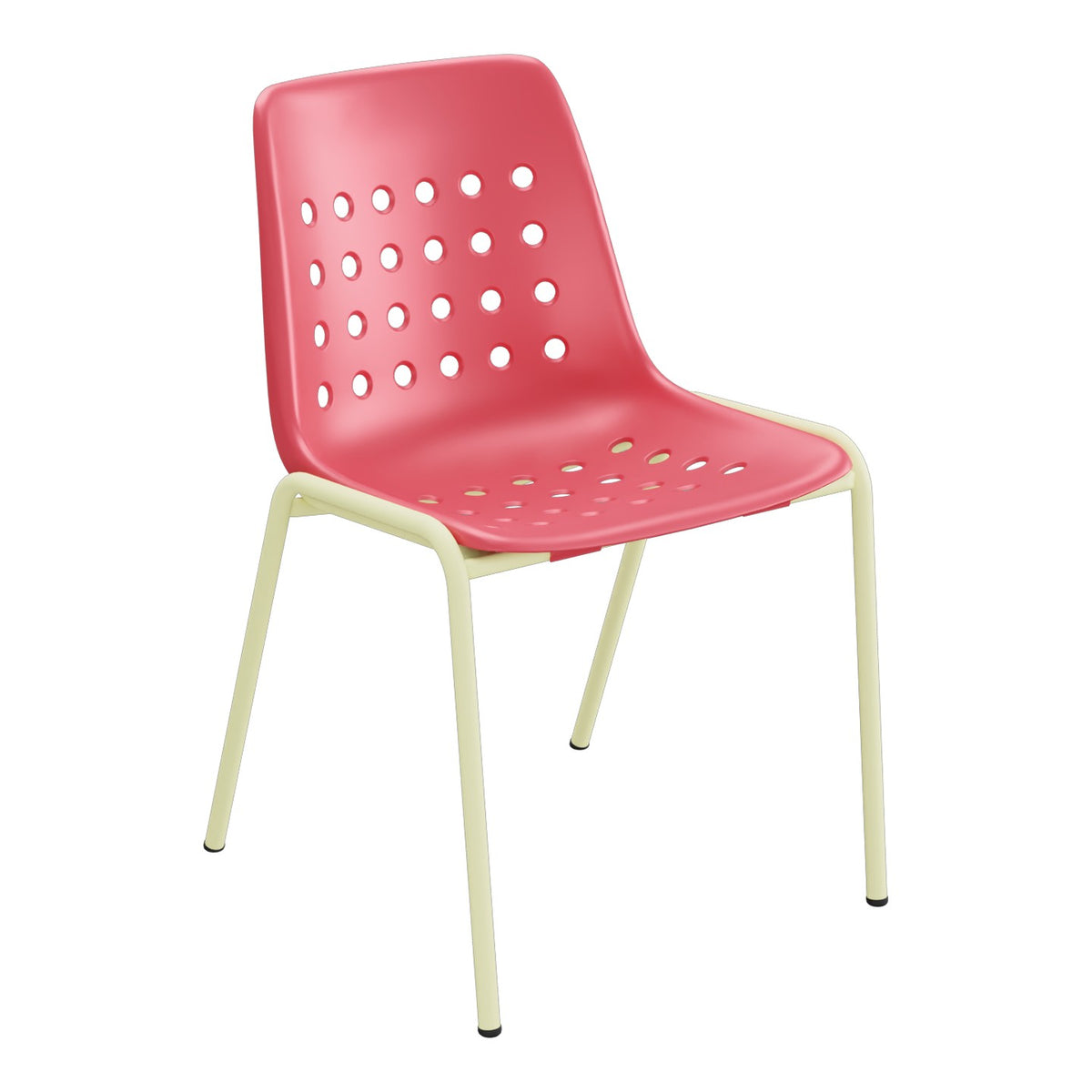 Schaffner Bermuda Chaise empilable – Rouge Érable 33 / Jaune Buis 18