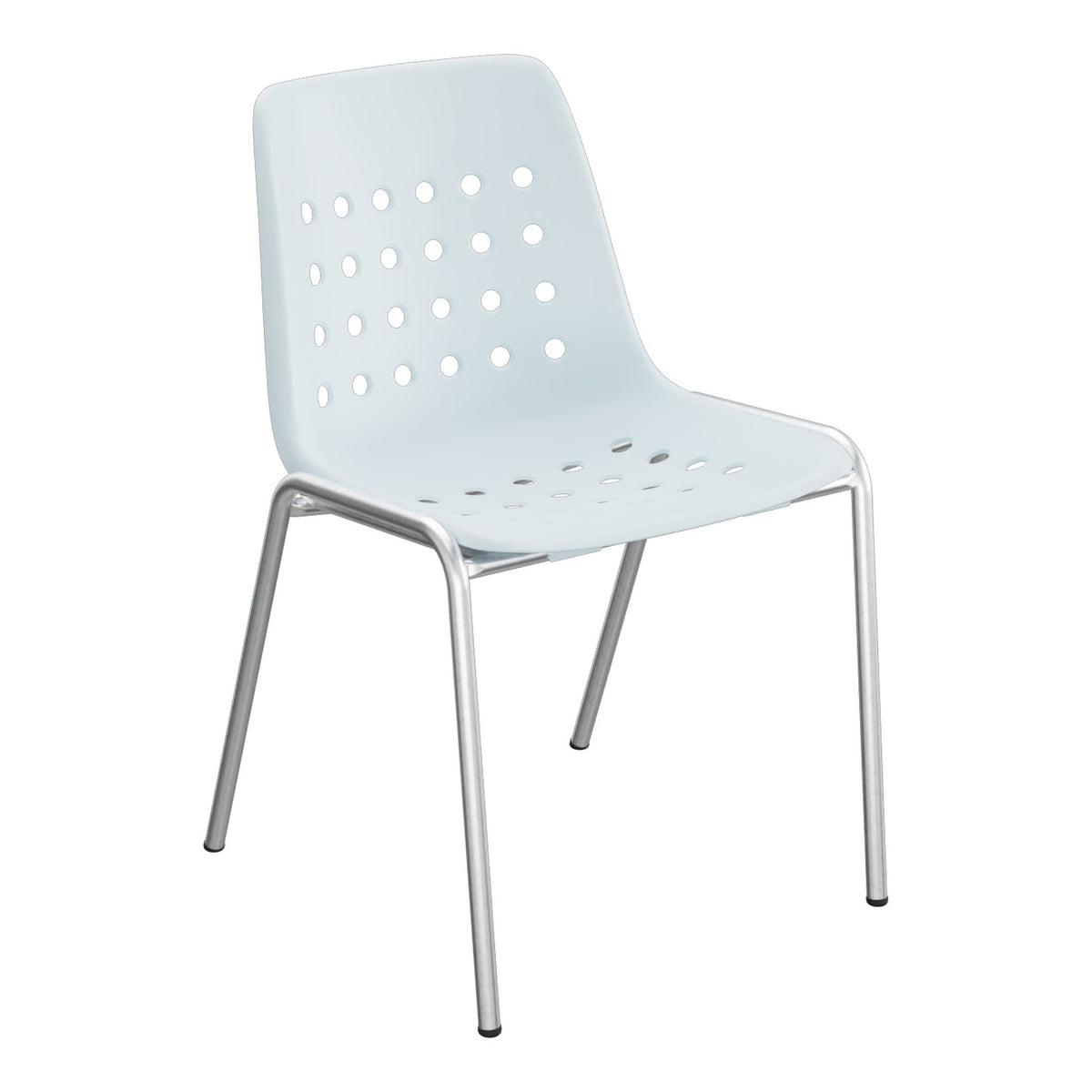 Schaffner Bermuda Chaise empilable – Bleu Pastel 51 / Galvanisé à chaud 02