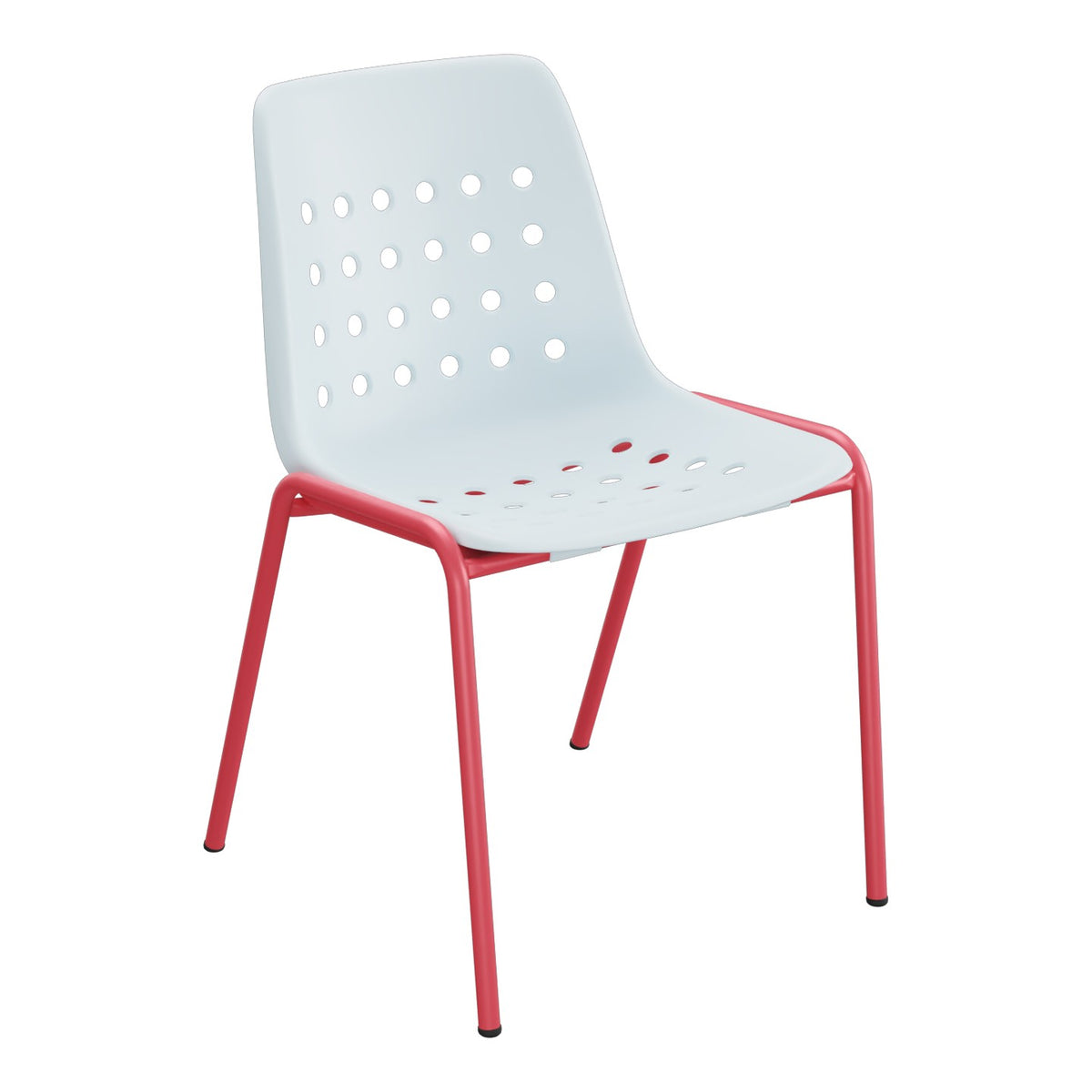Schaffner Bermuda Chaise empilable – Bleu Pastel 51 / Rouge Érable 33