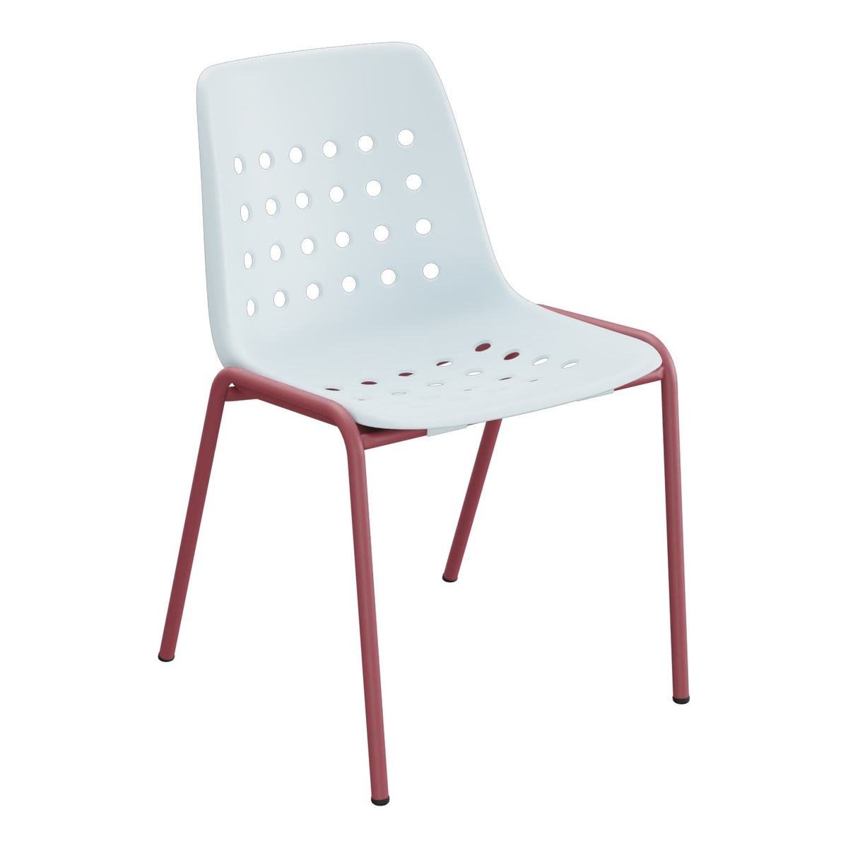 Schaffner Bermuda Chaise empilable – Bleu Pastel 51 / Bordeaux 38
