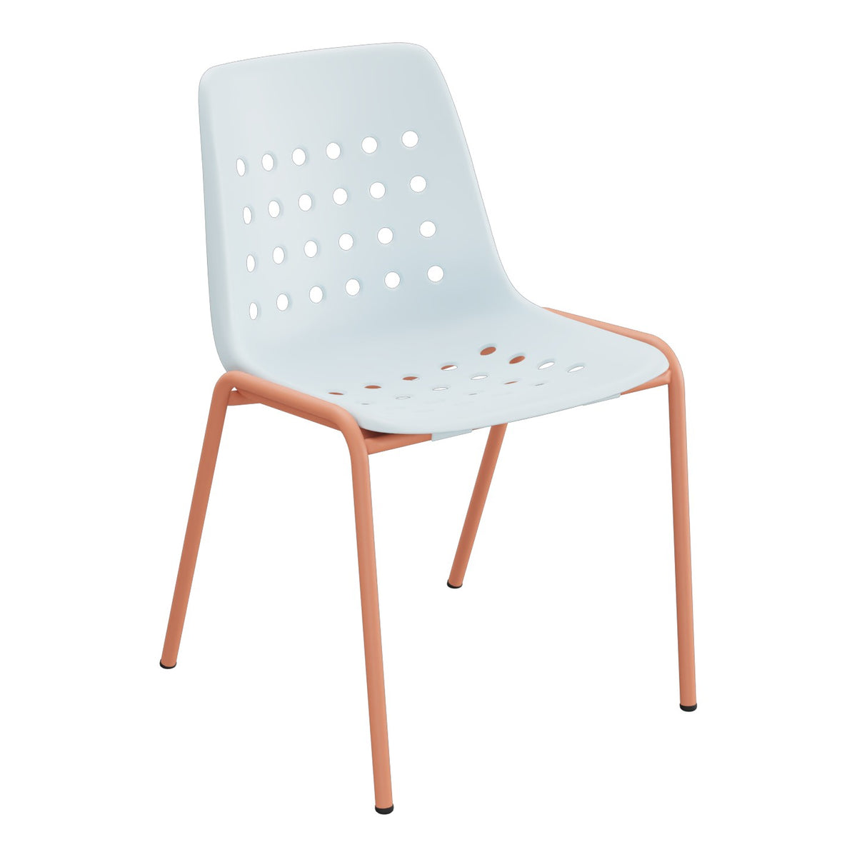 Schaffner Bermuda Chaise empilable – Bleu Pastel 51 / Terracotta 84