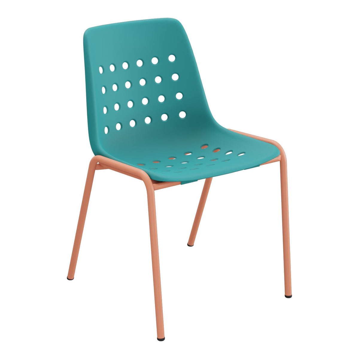 Schaffner Bermuda Chaise empilable – Bleu Kali 56 / Terracotta 84