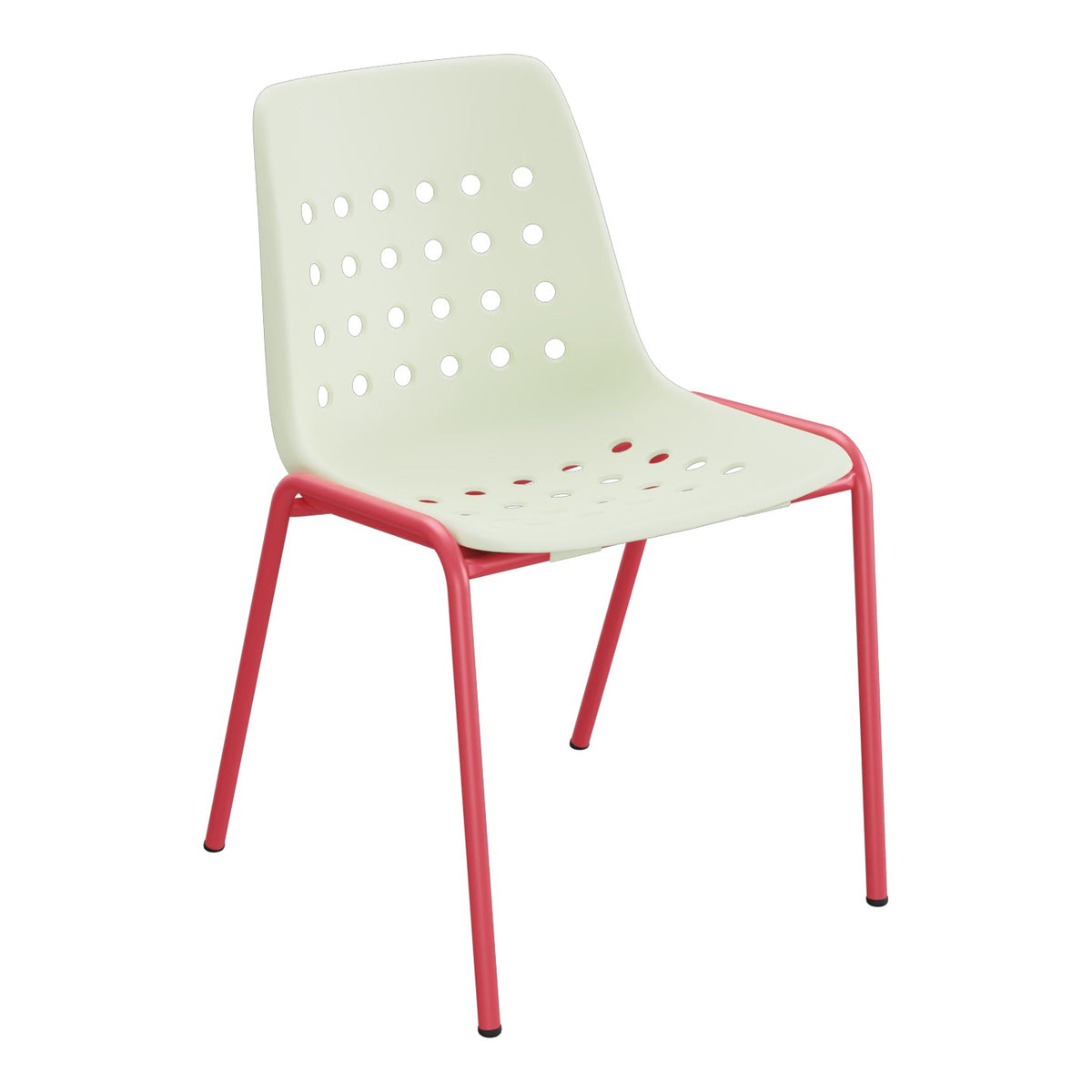 Schaffner Bermuda Chaise empilable – Vert pastel 64 / Rouge Érable 33