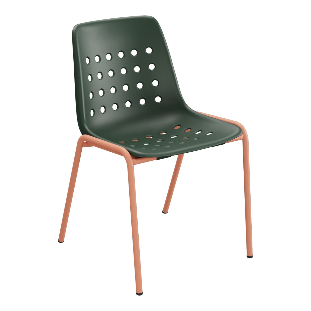 Schaffner Bermuda Chaise empilable – Vert Sapin 66 / Terracotta 84
