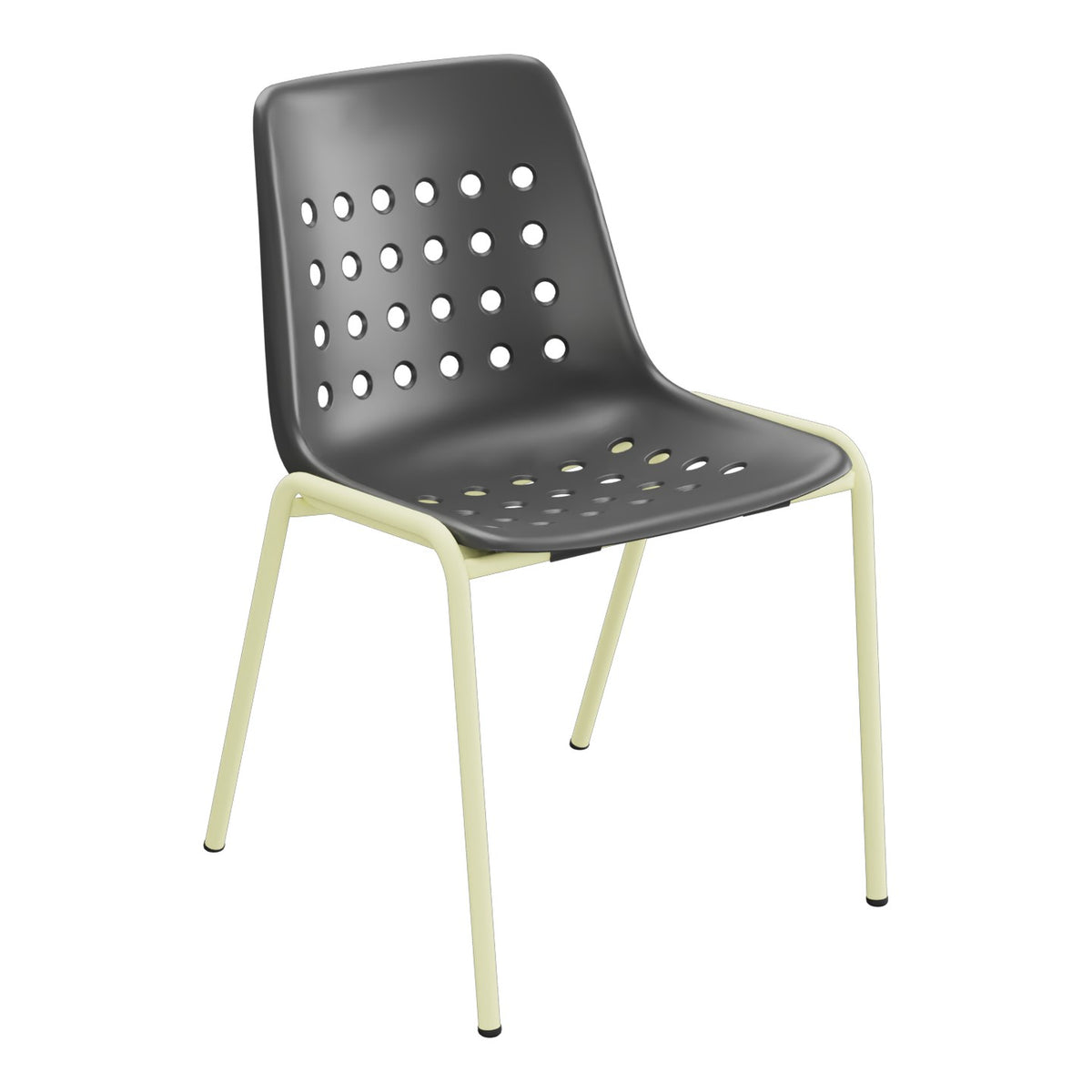 Schaffner Bermuda Chaise empilable – Anthracite 77 / Jaune Buis 18