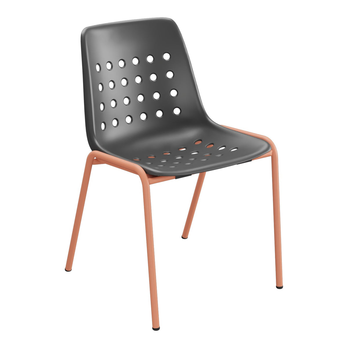 Schaffner Bermuda Chaise empilable – Anthracite 77 / Terracotta 84
