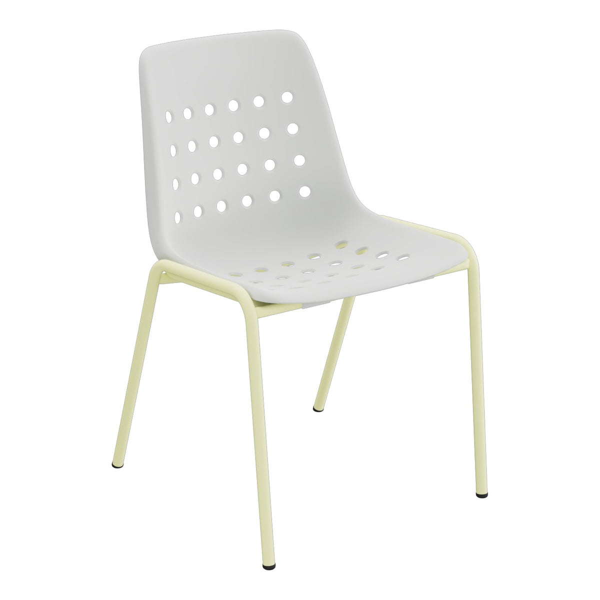 Schaffner Bermuda Chaise empilable – Gris Argent 78 / Jaune Buis 18
