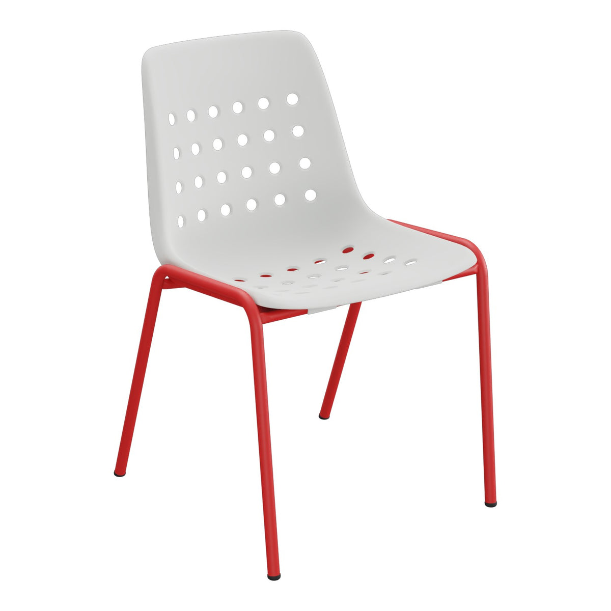 Schaffner Bermuda Chaise empilable – Gris Argent 78 / Rouge 30